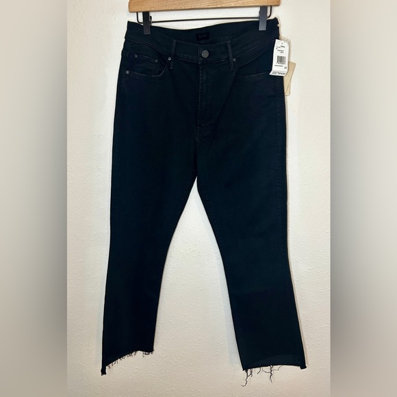Mother Jeans Insider Crop Step Fray Not Guilty Black Size 31 NEW